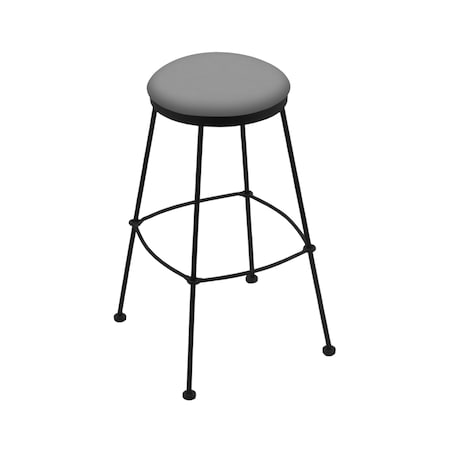 25 Stationary Counter Stool,Black Wrinkle,Canter Grey Seat